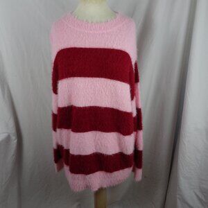 Universal Thread Fuzzy Pink & Red Sweater Size L